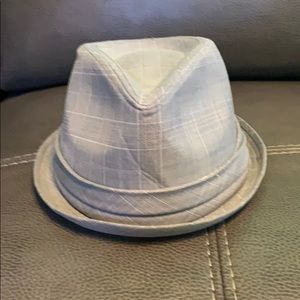 Grey plaid Fedora